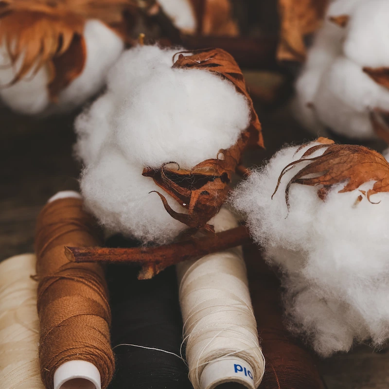 cotton thread on table